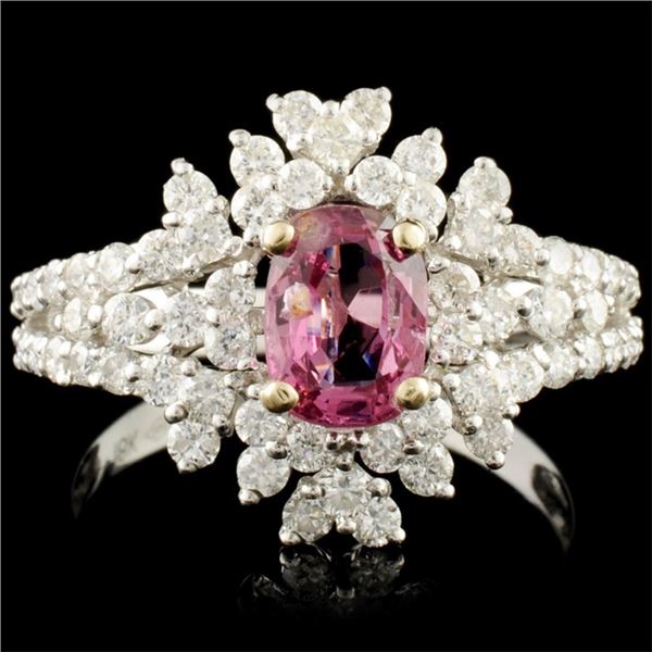 18K Gold 0.95ct Spinel & 1.06ctw Diamond Ring