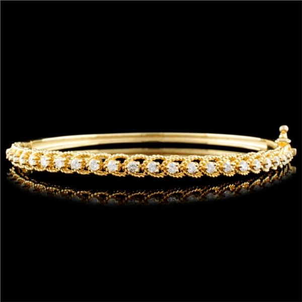 14K Gold 0.78ctw Diamond Bangle