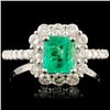 Image 1 : 18K Gold 0.94ct Emerald & 0.71ctw Diamond Ring