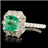 Image 2 : 18K Gold 0.94ct Emerald & 0.71ctw Diamond Ring