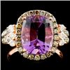 Image 1 : 14K Gold 3.40ct Amethyst & 0.81ctw Diamond Ring