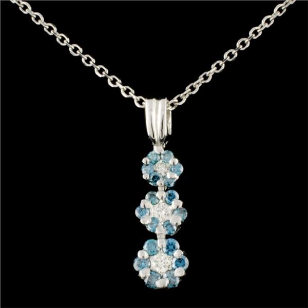 18K Gold 0.50ctw Fancy Blue Diamond Pendant