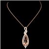 Image 2 : 14K Gold 4.09ct Morganite & 0.80ctw Diamond Pendan