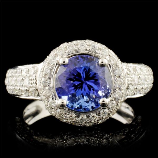 18K Gold 2.15ct Tanzanite & 1.03ct Diamond Ring