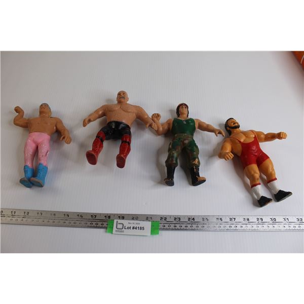 (4) WWE / WWF 1980's Bendis Wrestling Figures - Jesse Ventura, George "The Animal" Steele, Corporal 