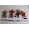 Image 1 : (4) WWE / WWF 1980's Bendies Wrestling Figures -Corporal Kirchner, Ricky Steamboat, Nikolai Volkoff,
