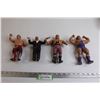 Image 1 : (4) WWE / WWF 1980's Bendies Wrestling Figures - Mean Gene Okerlund, Dynamite Kid, Bret Hart, Ken Pa