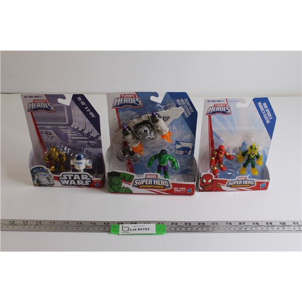 (2) Playskool Heroes Marvel Playsets, Galactic Heroes Star Wars Playset
