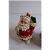 Image 2 : Pink Milk Glass Trinket Lady, (3) Vintage Spaghetti Glass Santa Banks