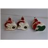 Image 5 : Pink Milk Glass Trinket Lady, (3) Vintage Spaghetti Glass Santa Banks