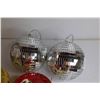 Image 4 : (2) Disco Ball Decorations, (4) Ornament Decorations, (10+) Pine Cone Decorations