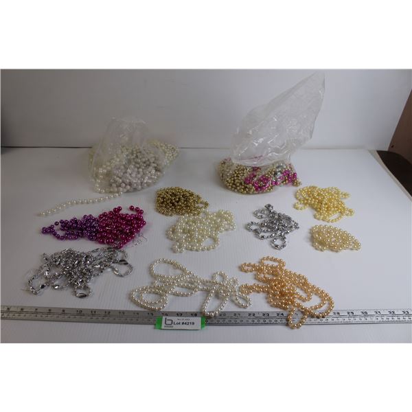 Assorted Strings of Faux Pearls in Different Colours