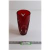 Image 1 : 8 1/2" Ruby Red Glass Vase