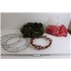 Image 1 : Red Feather Boa, (2) Wreaths, Misc.