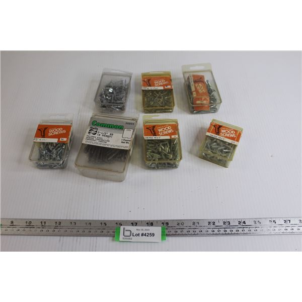 (1) Packs Nails, (6) Packs Screws