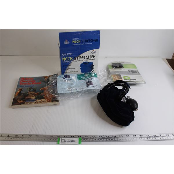 Chi Soft Neck Stretcher, Making Dinosaur Toys in Wood Book, USB Digital MiniCam