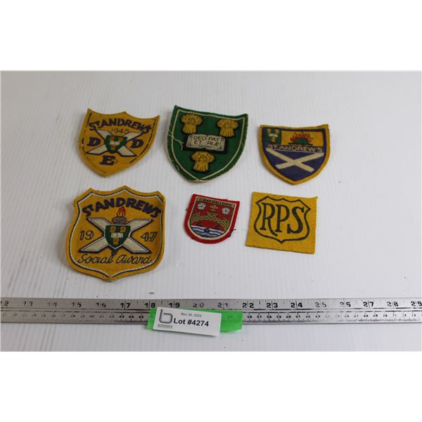 (6) Felt Badges - University of Saskatchewan - St. Andrew's College - Cambridge