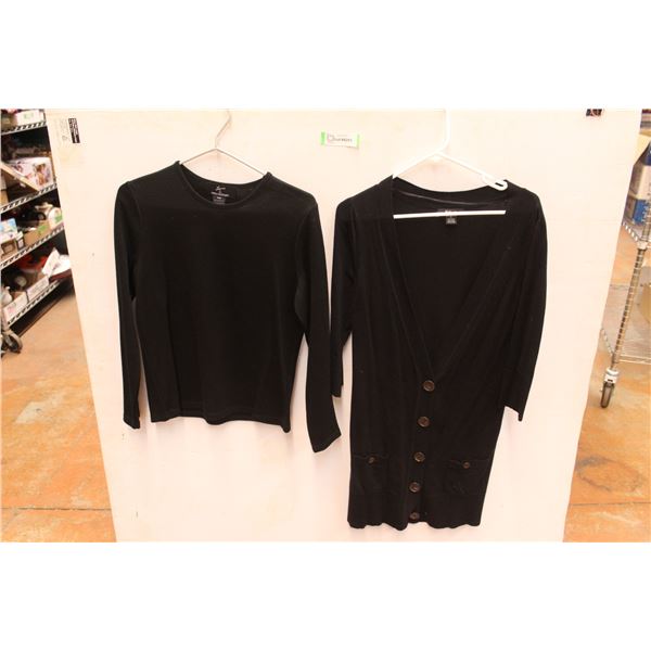 * Black Long sleeve Shirt - Size S, Black Cardigan - Size S