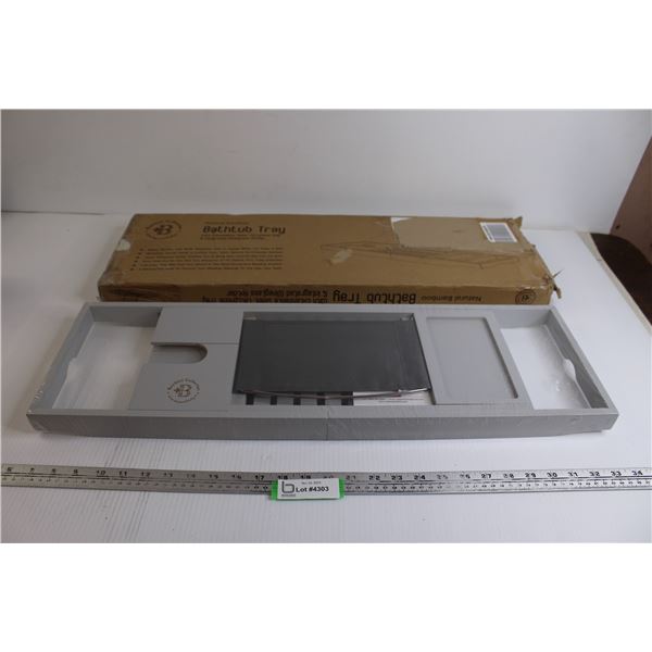 Bambusi Collection Natural Bamboo Bathtub Spa Tray with Expandable Sides