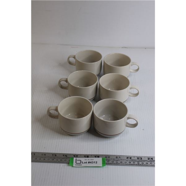 (6) "Genuine Stoneware Japan" Coffee Mugs