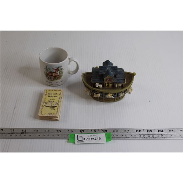 Noah's Ark with Secret Messages, Inspirational Religious Mug with Message