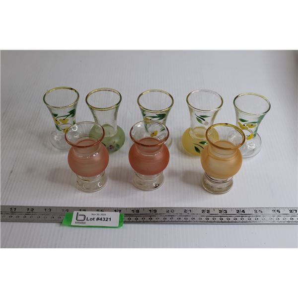 (8) Bud Vases - (5) Hand Painted