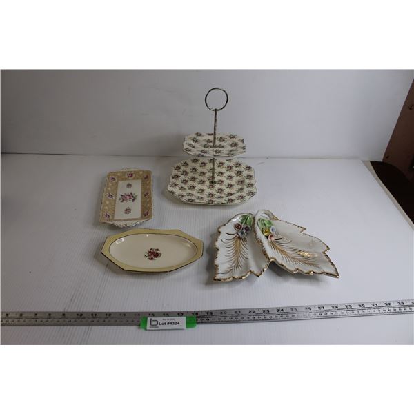 (4) Assorted Glass Serving Dishes - Including Royal Albert