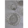 Image 3 : Collection of (9) Clear Glass Pieces - Bowls, Divided Dish, Candleholder, Depression Glass