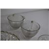 Image 5 : Collection of (9) Clear Glass Pieces - Bowls, Divided Dish, Candleholder, Depression Glass