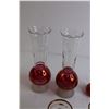 Image 2 : (2) Large + (4) Small Glass and Pink Vases