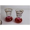 Image 3 : (2) Large + (4) Small Glass and Pink Vases