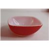Image 3 : (2) Pyrex Dishes - Red Refrigerator Dish (No Lid) + Square Bowl