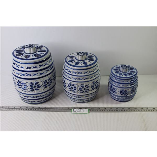 Porcelana Brazil - (3) Piece Ceramic Decanters