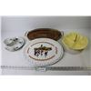 Image 2 : Gerold-Porzellan Platter - Metal & Wood Tray - Snack Plate & Cup - Divided Serving Dish
