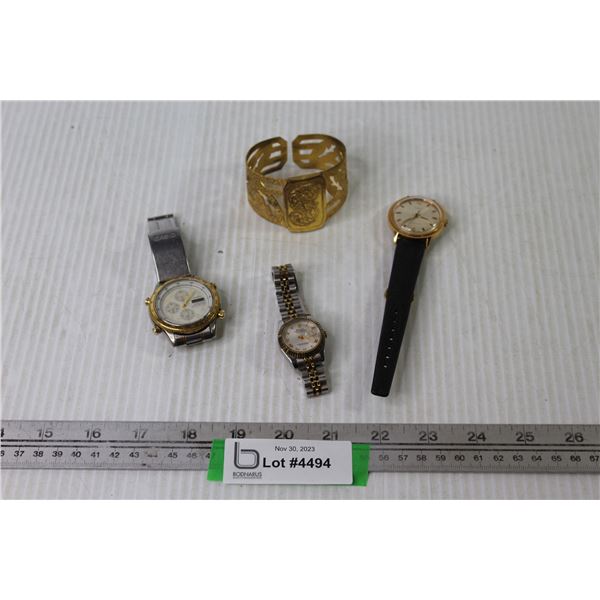 Wristband - Timex Watch (not running) - Casio Watch (not running) - Ladies Rolex (Cannot authenticat