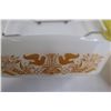 Image 2 : Glasbake Dish + Serving Tray, Pyrex Gold, Pyrex Yellow