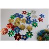 Image 4 : (15+) Vintage  Assorted  Reflectors, Foil Flower Tree Topper with Extra Foil Flowers-working