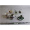Image 1 : (3) Birth Flower Glasses, (2) Cups with Saucers, Cartoon Mug