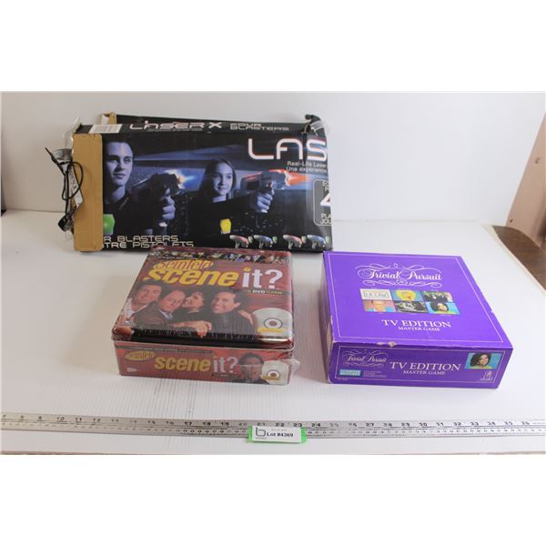 Seinfeld Scene It? - Sealed, Trivial Pursuit: TV Edition, Laser X Game - (3) Blasters