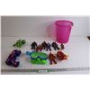 Image 1 : (6) Marvel Figurines, Swimming Mask, (2) Dragon Toys, Toy Gun - No Foam Bullets
