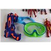 Image 5 : (6) Marvel Figurines, Swimming Mask, (2) Dragon Toys, Toy Gun - No Foam Bullets