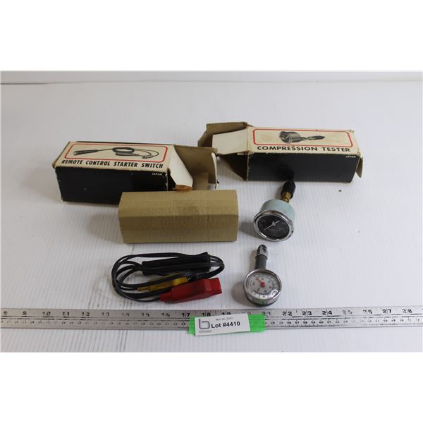 Compression Tester, Remote Control Starter Switch, Tire Pressure Gauge