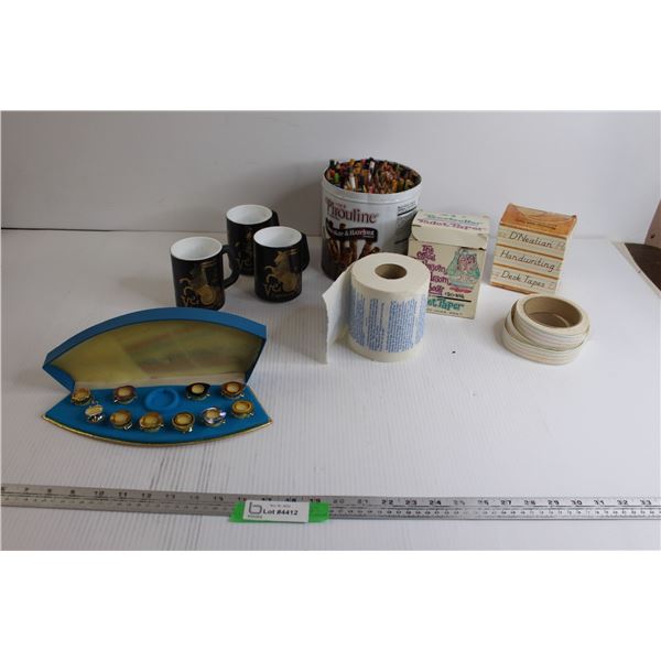 Tin of Coloured Pencils, (3) Capricorn Zodiac Mugs, The Official Bathroom/Bedroom Joke Book Excerpte