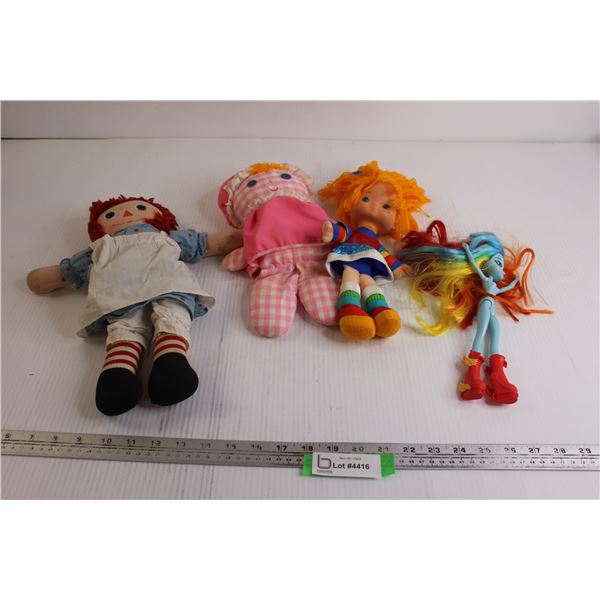 (4) Dolls - MLP Equestria Rainbow Dash, Raggedy Anne