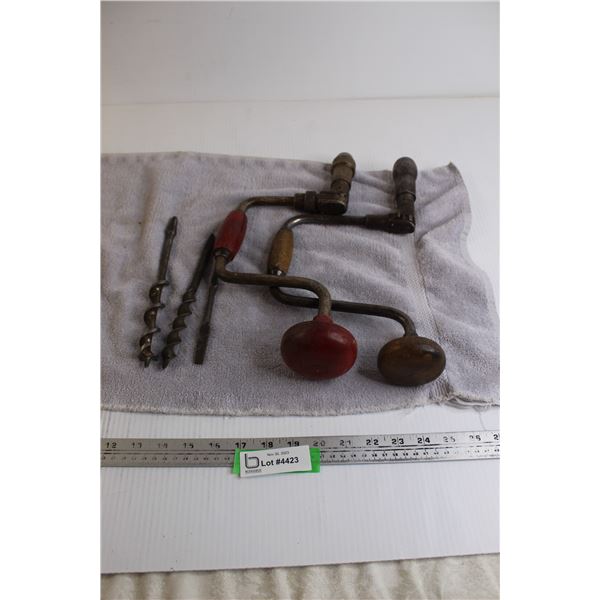 (2) Carpenter Braces, (3) Bits