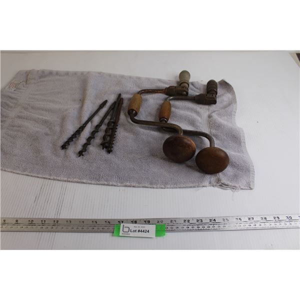 (2) Carpenter Braces, (4) Bits