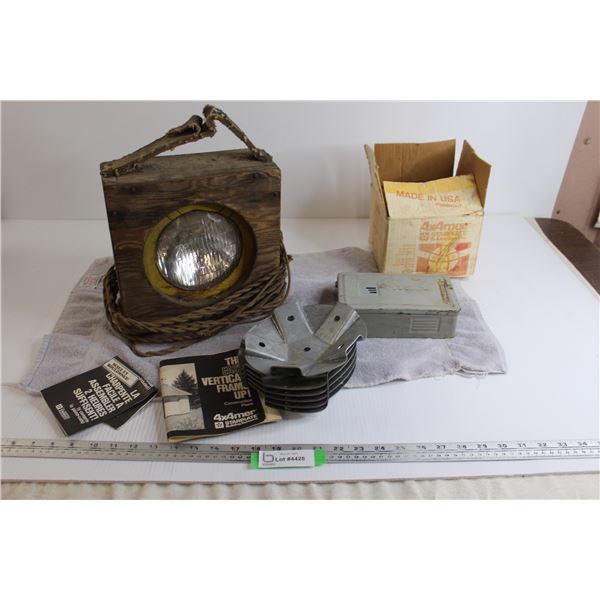 Homemade Spotlight, (6) Galvanized Connectors, Misc.