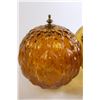 Image 2 : Amber Glass Globe for Lamp, Amber Glass Swag Lamp - Untested