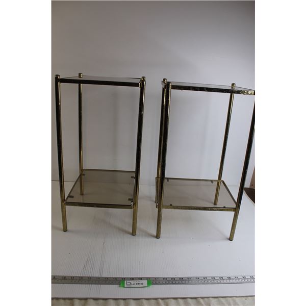 (2) Glass Tables - Multiple Chips on Glass