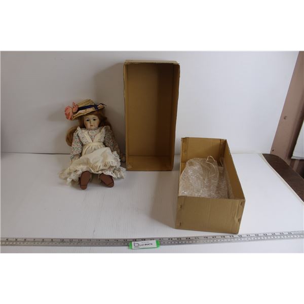 Doll with Floral Dress and Sunhat